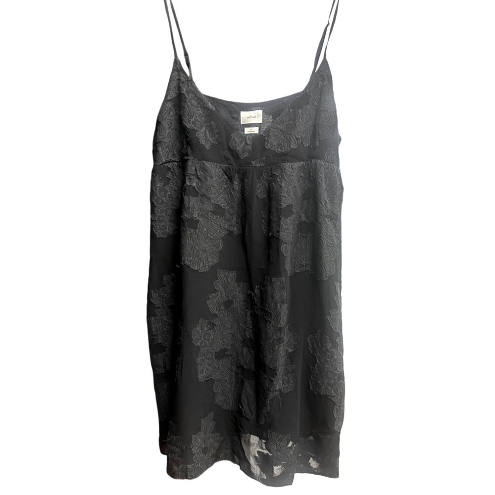 Aritzia Wilfred Charcoal Floral Dress